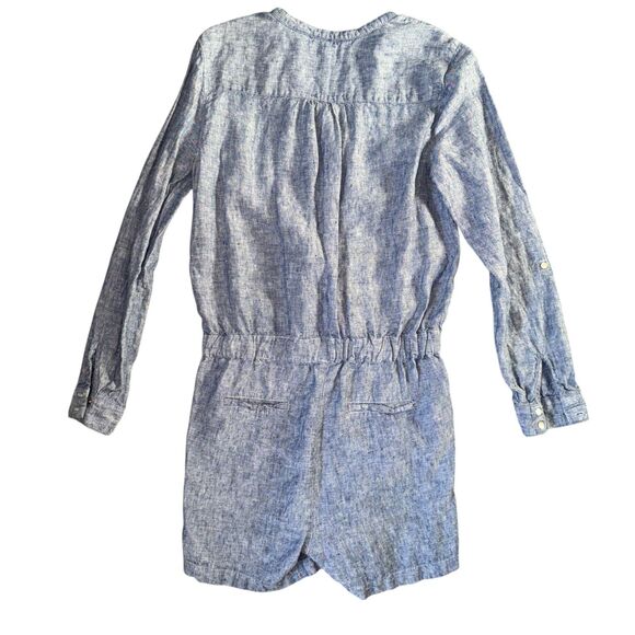 EUC Cynthia Rowley Women's V-Neck Roll Tab Linen Romper Size S - Picture 5 of 6